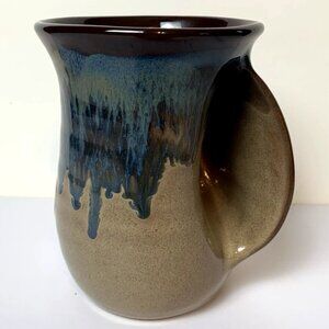 Neher Cobalt Blue Right Handed Hand Warmer Mug Clay in Motion 2018 Signed